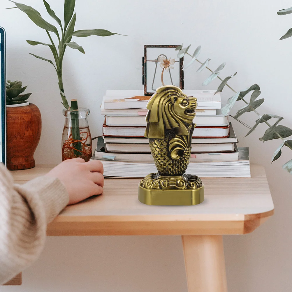 Merlion орнамент искусственное металлическое ремесло в стиле ретро настольный