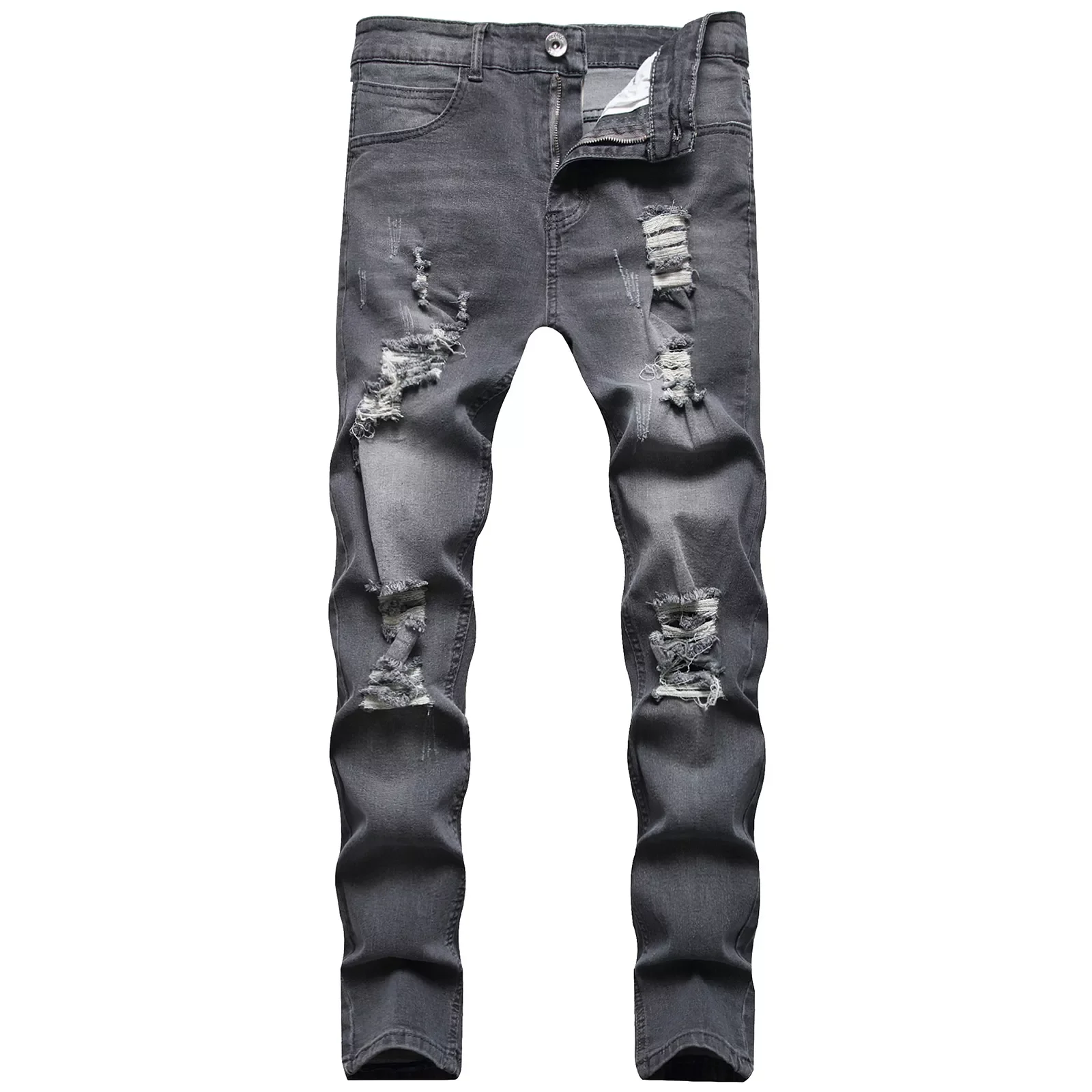 

NEW IN Sweatpants Sexy Hole Jeans Pants Casual Summer Autumn Male Ripped Skinny Trousers Slim Biker Outwears Pants