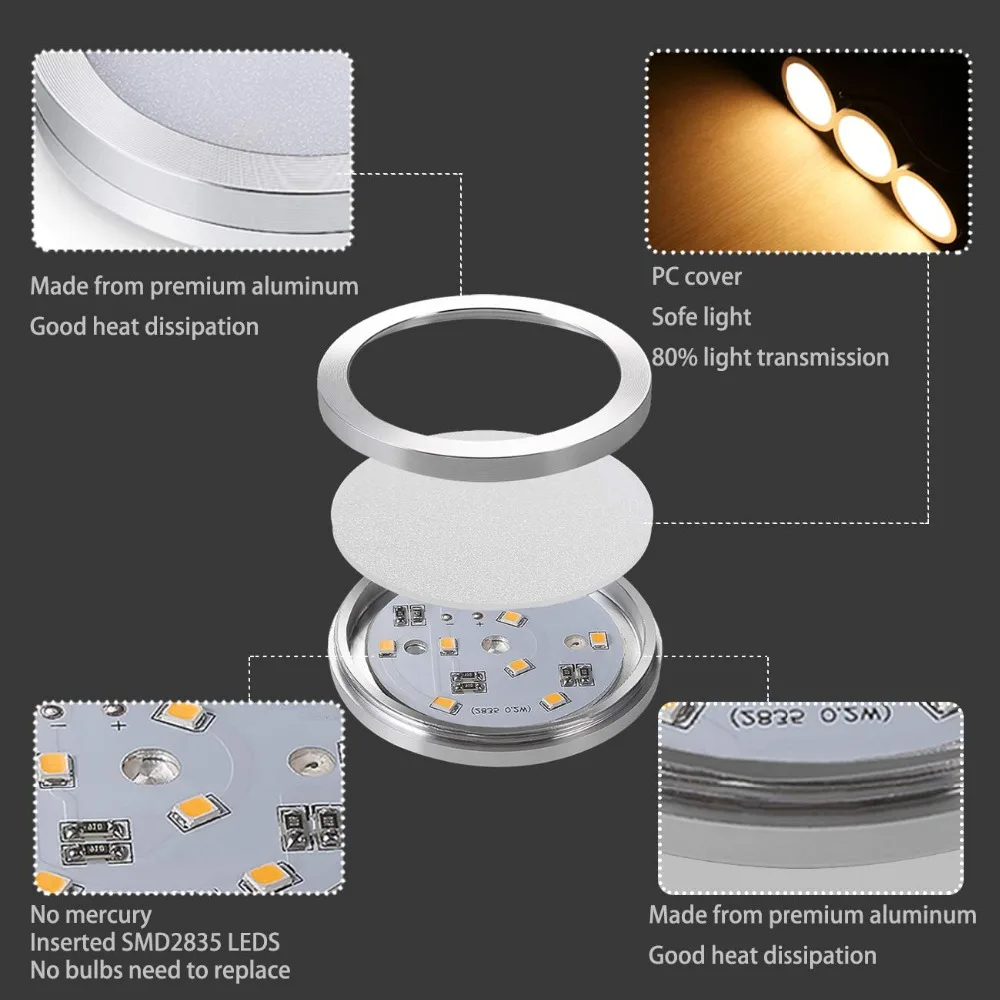 1 6pcs led under cabinet light indoor ceiling lamp with eu us power adapter for kitchen bar bedroom closet wardrobe decoration free global shipping