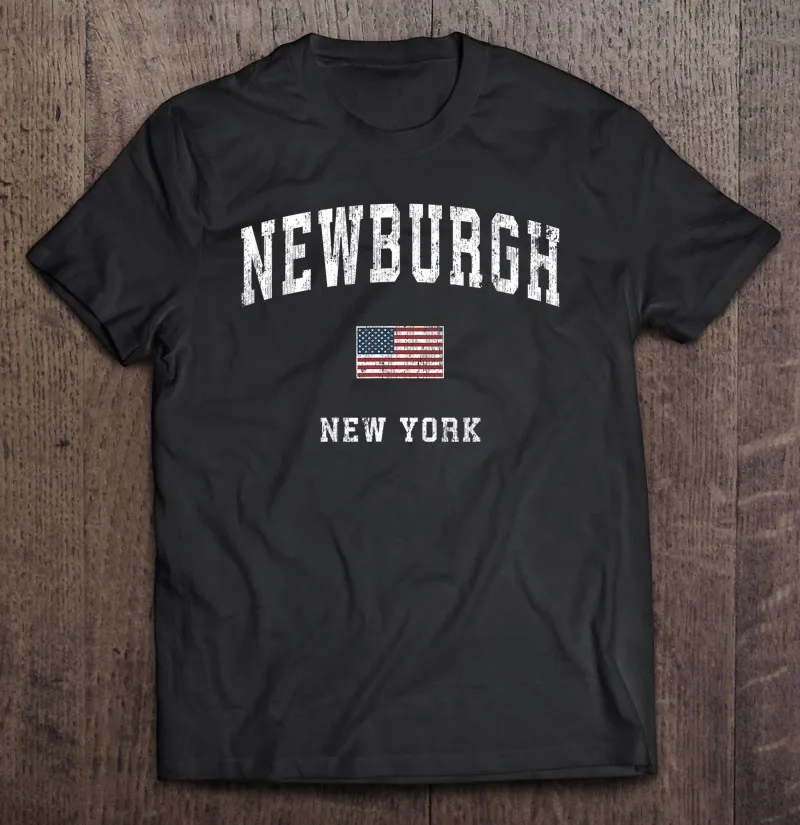 

Спортивная Дизайнерская мужская футболка Newburgh New York Ny с американским флагом, Мужская футболка, топ для пары, Мужская футболка