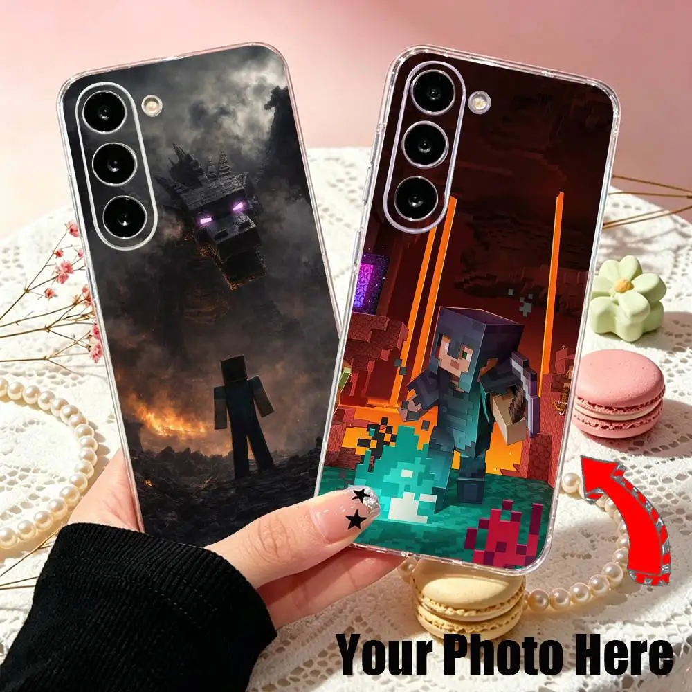 Фото Самый продаваемый чехол для телефона Game M-Minecrafts для Samsung A10,12,20,21S,30,31,40,50,51,52,70,71, прозрачный чехол №1