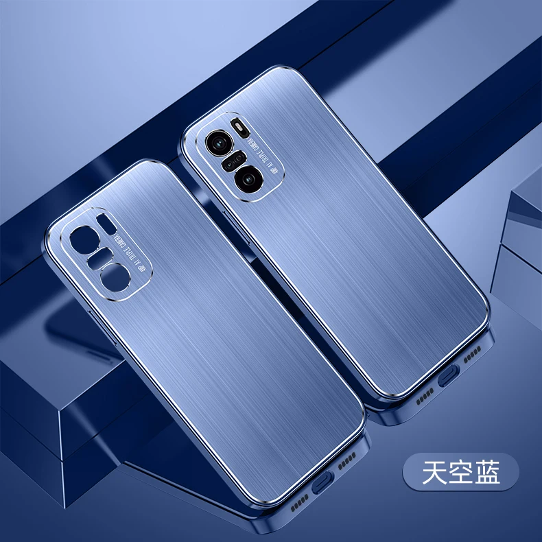 

For Xiaomi POCO F3 Case Luxury Hard Aluminum alloy Matte Drawing Square protect Back Cover Case for xiaomi poco f3 phone shell