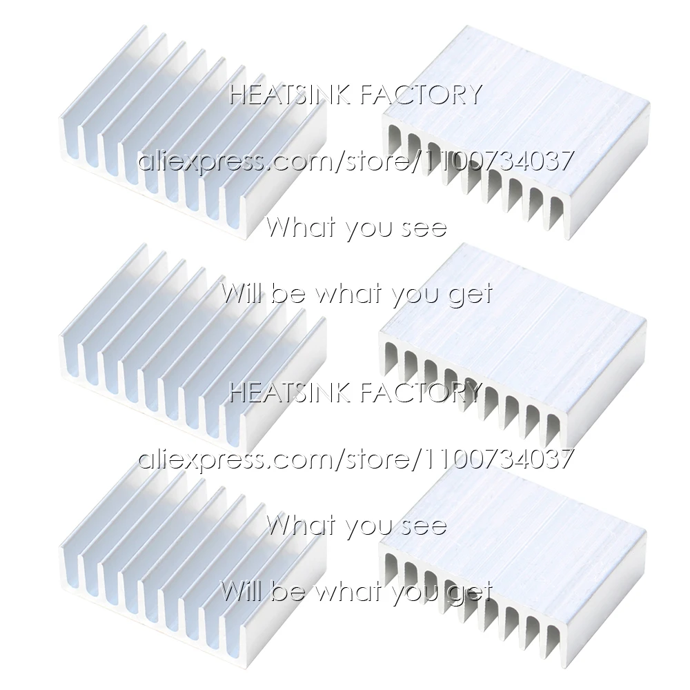 Серебристый алюминиевый радиатор охлаждения 25x35x10 мм для электронного чипа IC MOS RAM