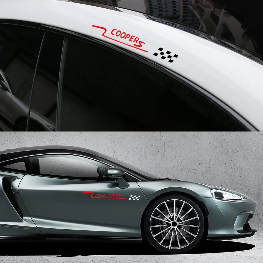 Наклейки на боковые двери автомобиля 2 шт. спортивные наклейки для мини-John Cooper R55