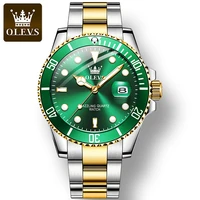 olevs 5885 business quartz men wristwatches waterproof high quality stainless steel strap watch for men luminous calendar
