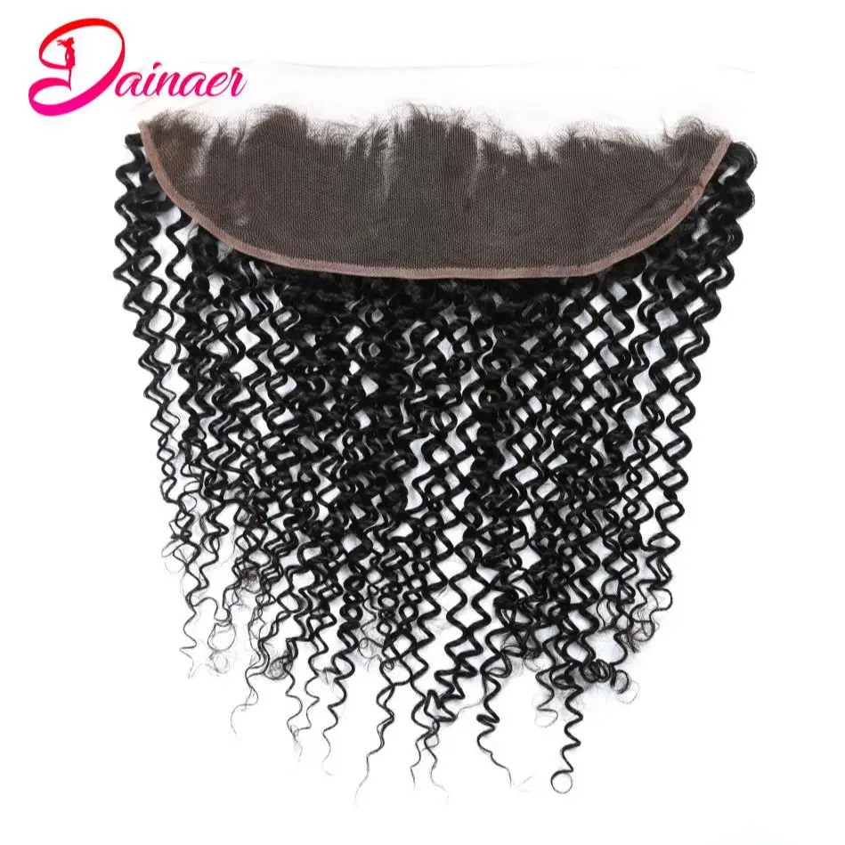 Brazilian Kinky Curly Frontal Only 13x4 Lace Frontal Closure Human Hair Closure Frontal Pre Plucked Remy Hair Frontal 1B