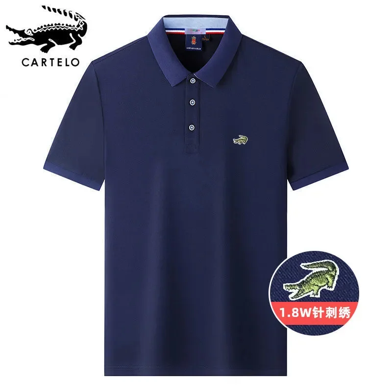 Купи Cartelo Men's POLO Shirt Summer Embroidered Polo Shirt Hot Sale High Quality Men's Short Sleeve Breathable Business Polo Shirt за 523 рублей в магазине AliExpress