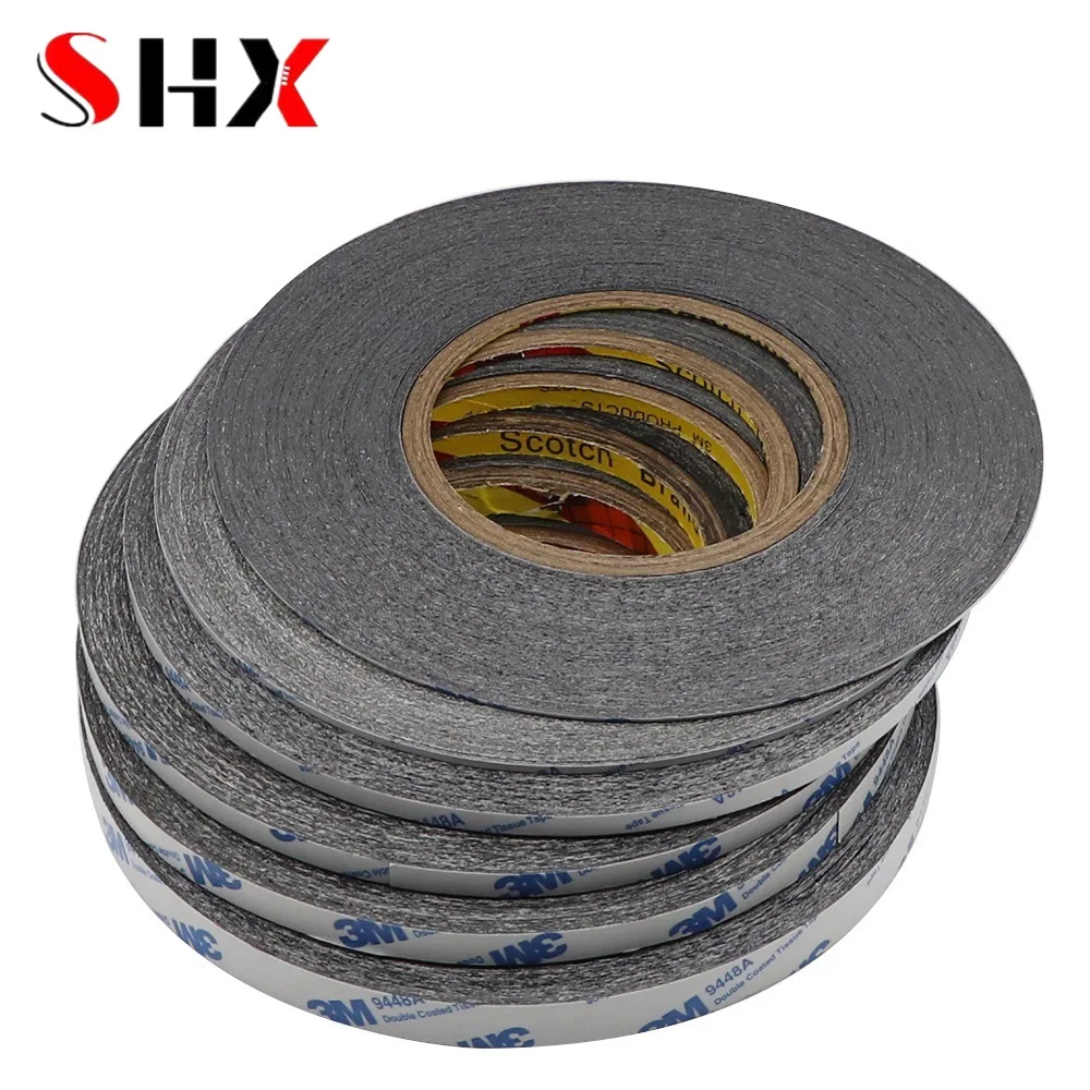1MM 50meters Black Brand New 3M Sticker Double Side Adhesive Tape Fix For Cellphone Touch Screen LCD