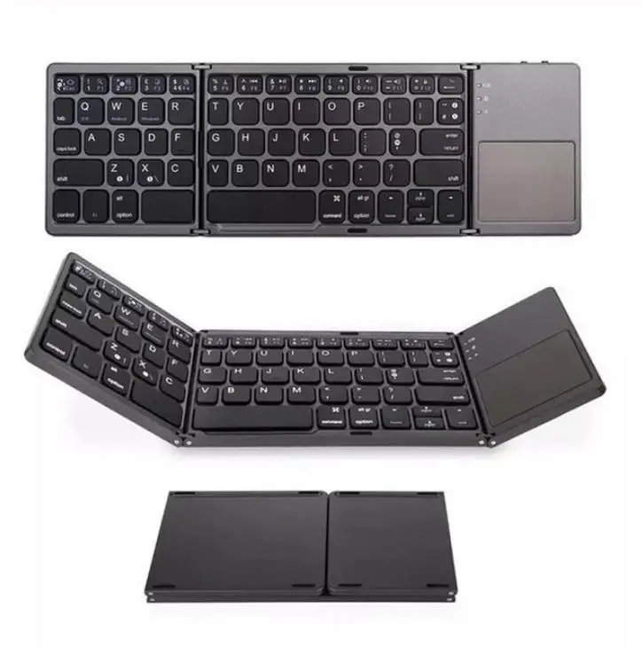 

Bluetooth-клавиатура беспроводная трехскладная мини-клавиатура с тачпадом для планшета, телефона, компьютера