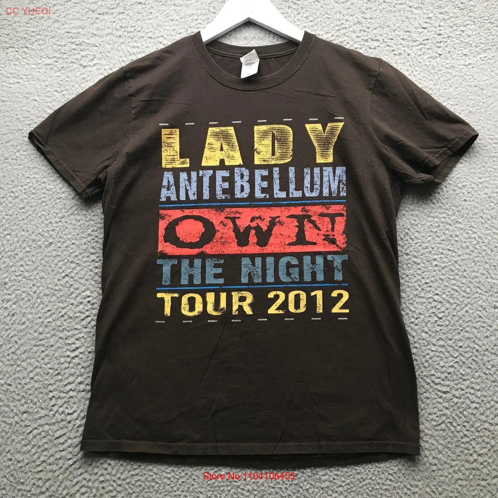 Музыкальная футболка Lady Antebellum Own The Night Tour 2012 мужская среднего размера коричневая