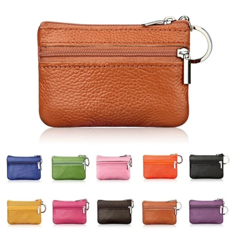 

Leather Coin Purses Women's Small Change Money Bags Pocket Wallets Key Holder Case Mini Functional Pouch Zipper Card Wallet