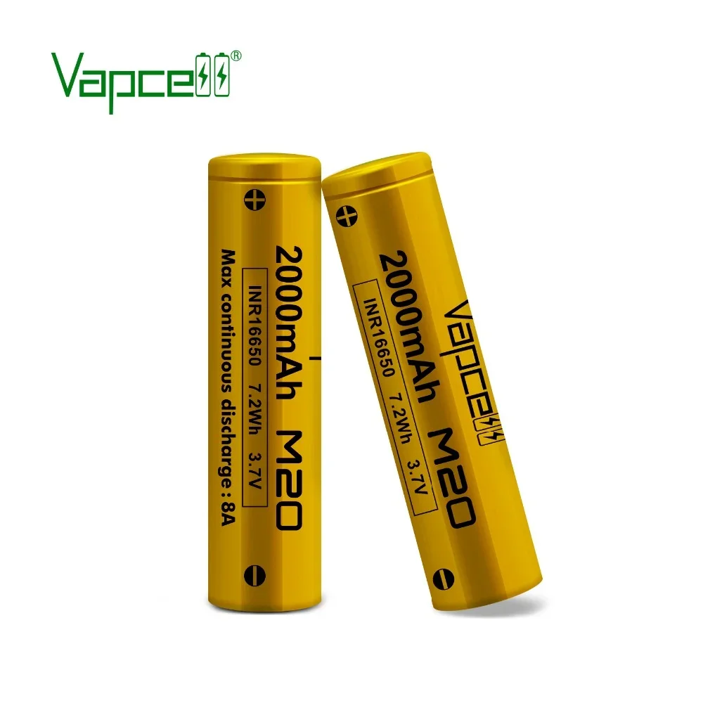 Фото Оригинальные литий-ионные аккумуляторы Vapcell M20 INR 16650, 3,7 В, 16650, 2000 мАч, 8 А, высокопроизводительный элемент для электроинструментов №5