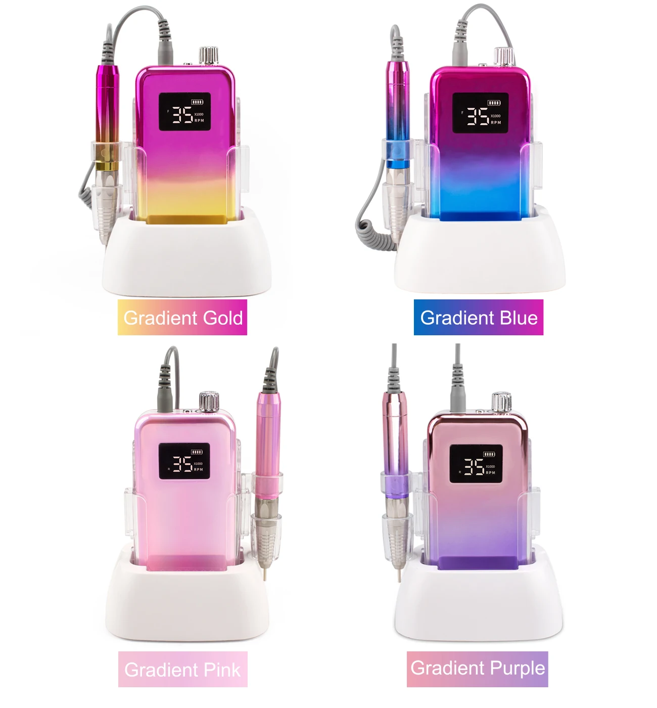 Фиолетовая бесщеточная портативная настольная основа аккумуляторная дрель для