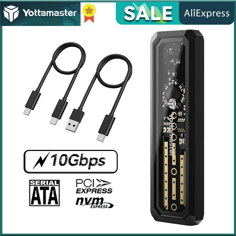 Корпус Yottamaster DF3 M2 NVMe SATA SSD USB3.1 GEN2 Type C Интерфейс 10 Гбит/с корпус для M-Key B + M ключ