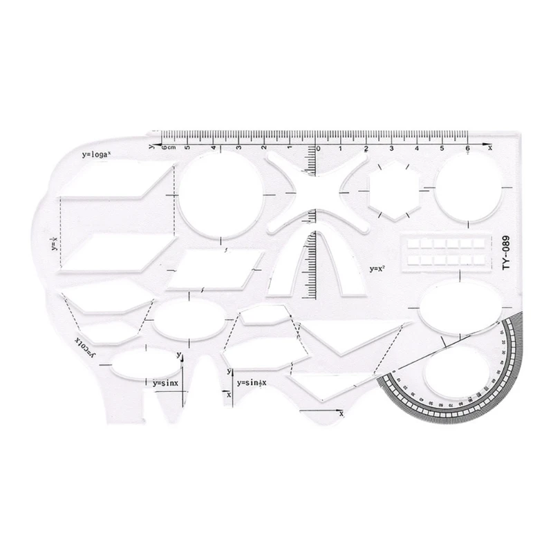

Clear Plastic Measuring Templates Geometric Rulers for Office/School Building L21B