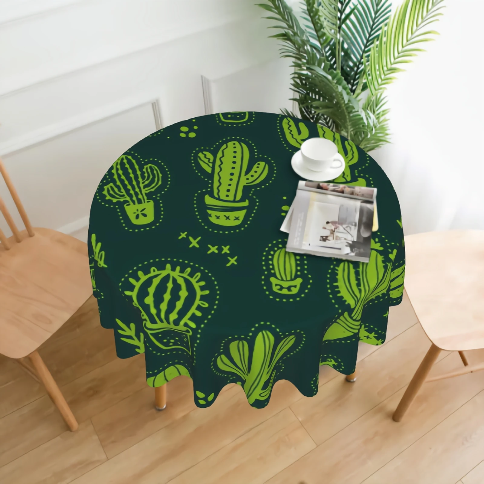 

Stylish Polyester Table Cloth 60 inch Wipeable Table Cover for Kitchen Dinning