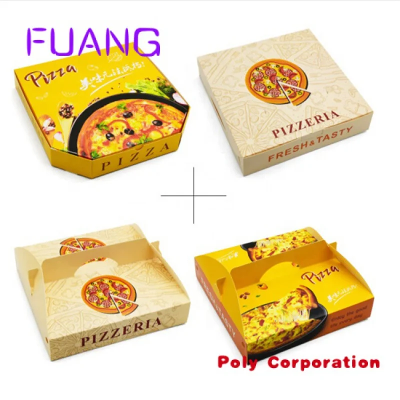 Hot sale Personalized 7 inch 9 inch 12 inches corrugated pizza box custom printed logo free sample with handle