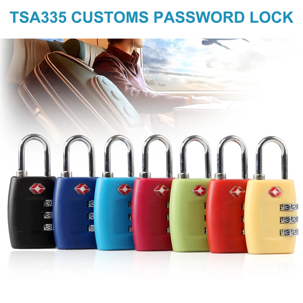 

TSA Customs Lock Luggage Bag Overseas Travel Zipper Padlock Environmentally Friendly Plastic Material Gift Packing Free Shipping
