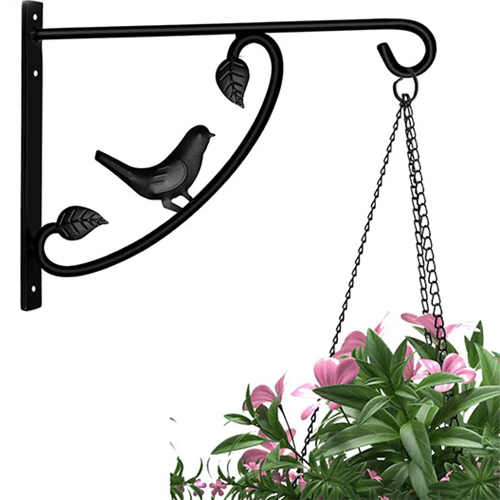

Bird Shape Plant Hanger Brackets Iron Decorative Wall Planter Hooks Outdoor Bracket Hanger for Flower Basket Plants Bird Feeder