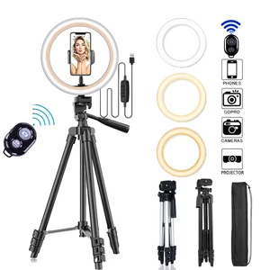 26cm photo ringlight led selfie ring light phone remote control lamp photography lighting with tripod stand holder youtube video free global shipping