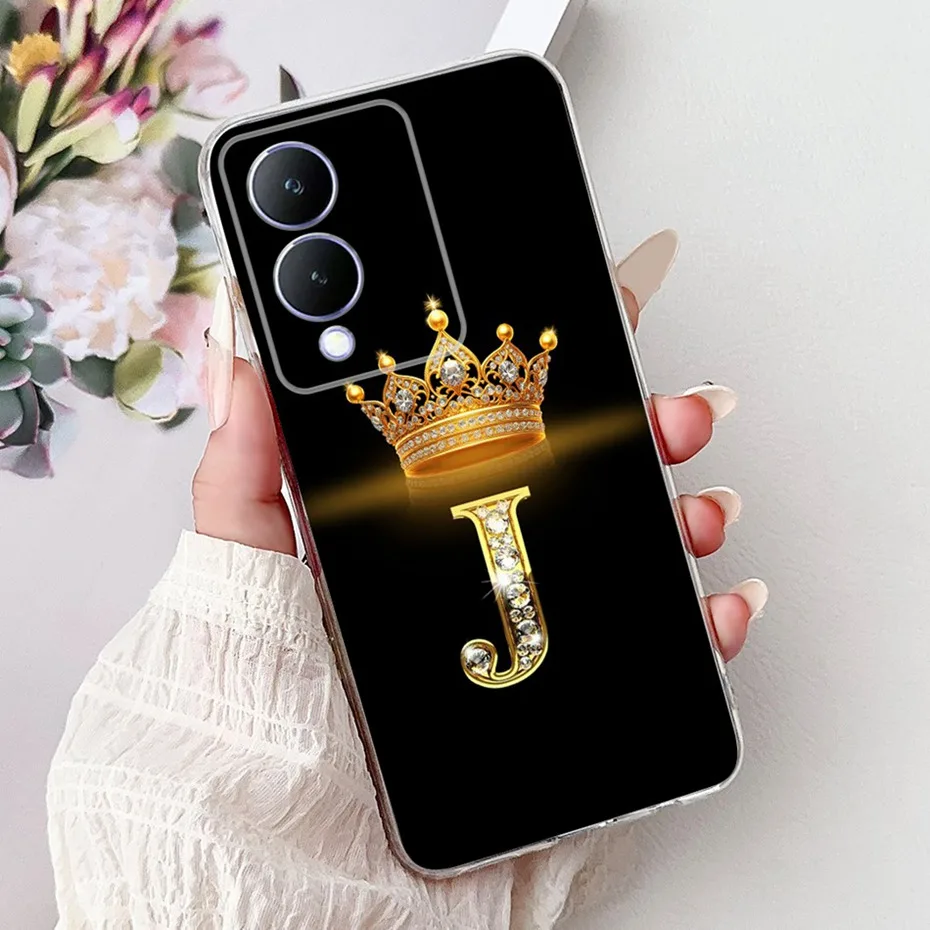 Новый модный чехол для телефона с буквенным принтом Vivo Y17s 2023 прозрачный тонкий из