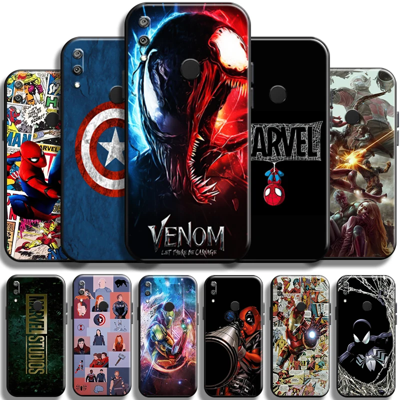 

Marvel Avengers Spiderman For Huawei Y7 Y6 2019 Y6P Y7P 2020 Y7S Phone Case Liquid Silicon Soft Funda Coque Cover TPU Shell