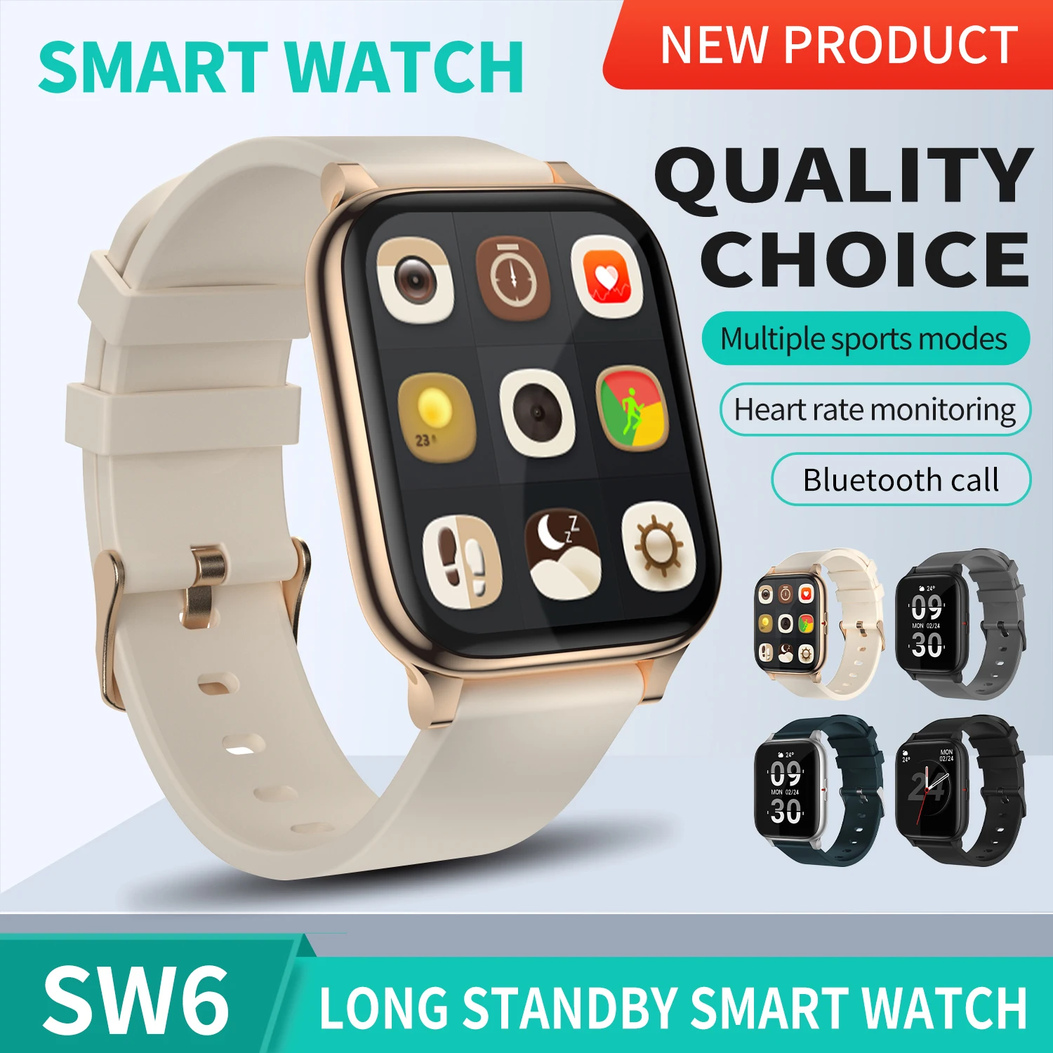 

Sport Smart Watch SW6 Blood Pressure Ip68 Smartwatch Message Push Reminder For Ios Android Wrist Watch