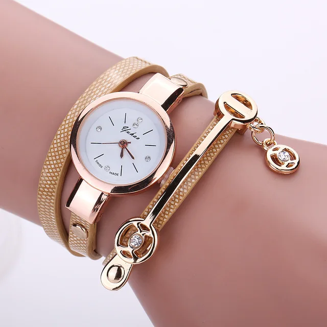 Reloj Fashion Women Bracelet Watch Gold Quartz Gift Watch Wristwatch Women Dress Leather Casual Bracelet Watches Hot Selling 1