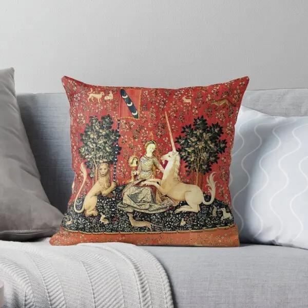 

The Lady And The Unicorn A Mon Seul Des Printing Throw Pillow Cover Waist Sofa Office Anime Hotel Bed Throw Pillows not include