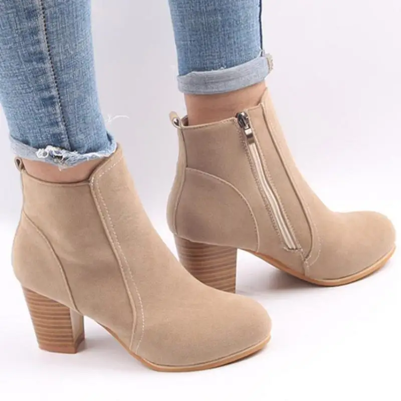 

Hot Autumn Winter Women Boots Solid Ladies Shoes Leather Ankle With Thick Size 2023 Ytmtloy Botines De Mujer Square Heel Sexy