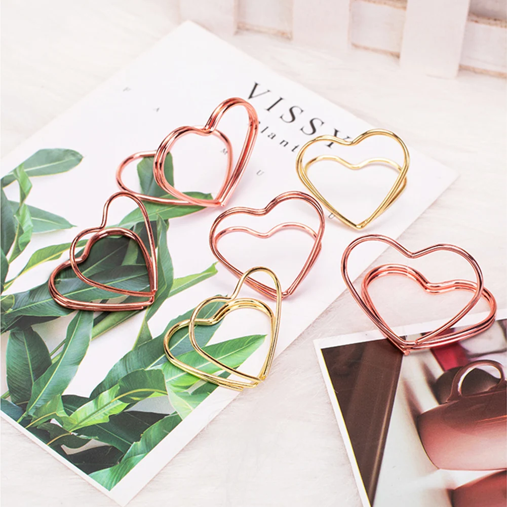 

10pcs Heart Shape Metal Photo Clip Stands Wedding Table Number Name Place Card Holder for Birthday Party Decor Home Message Sign