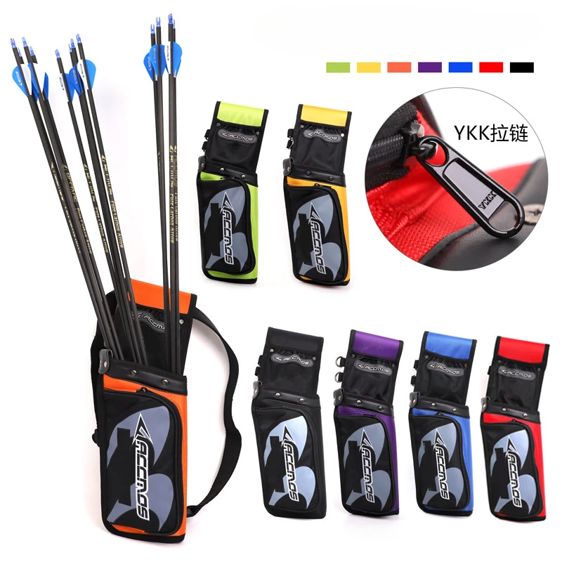 

7 Colors Adjustable Arrow Strap, Field Arrow Quiver Reverse Hold + Bow Release Bag For Recurve Compound Bow Hunting