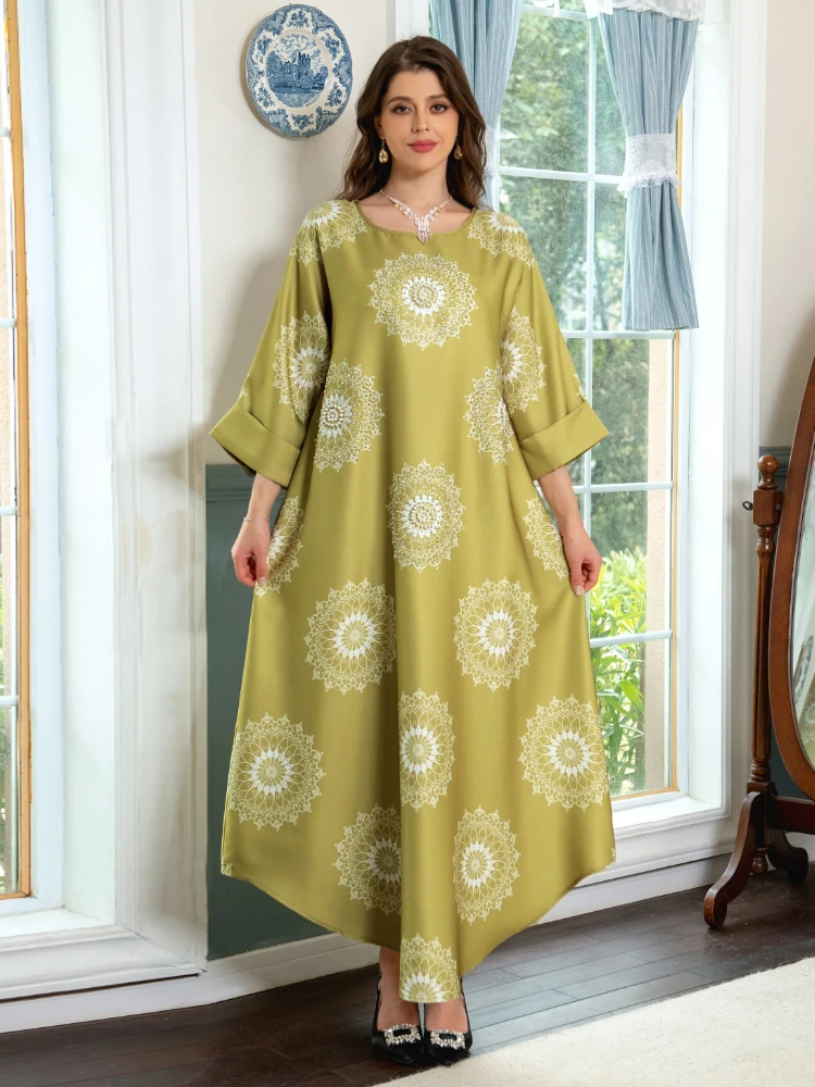 

Мусульманское длинное платье Рамадан арабский абайя Дубай Турция ислам кафтаны женские халаты вечерние цветы платья Eid Elegant