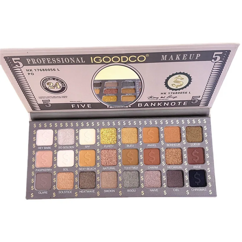 

IGOODCO cute deer pattern 24-color pearlescent matte multi-color large plate eye shadow palette makeup