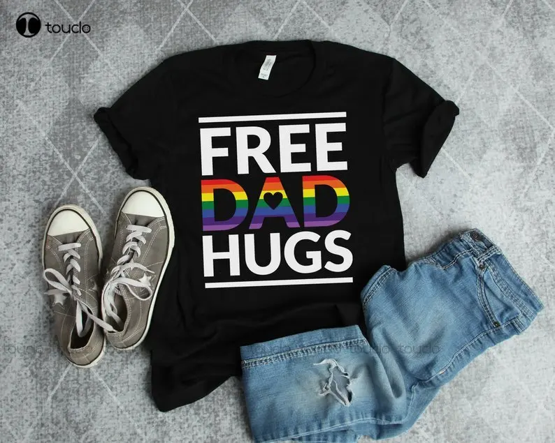 

Free Dad Hugs Lgbt Dad Awareness Lgbt Pride Pride Shirt Cool Gay Lesbian Trans Awareness Gift New Men Funny Summer T Shirt