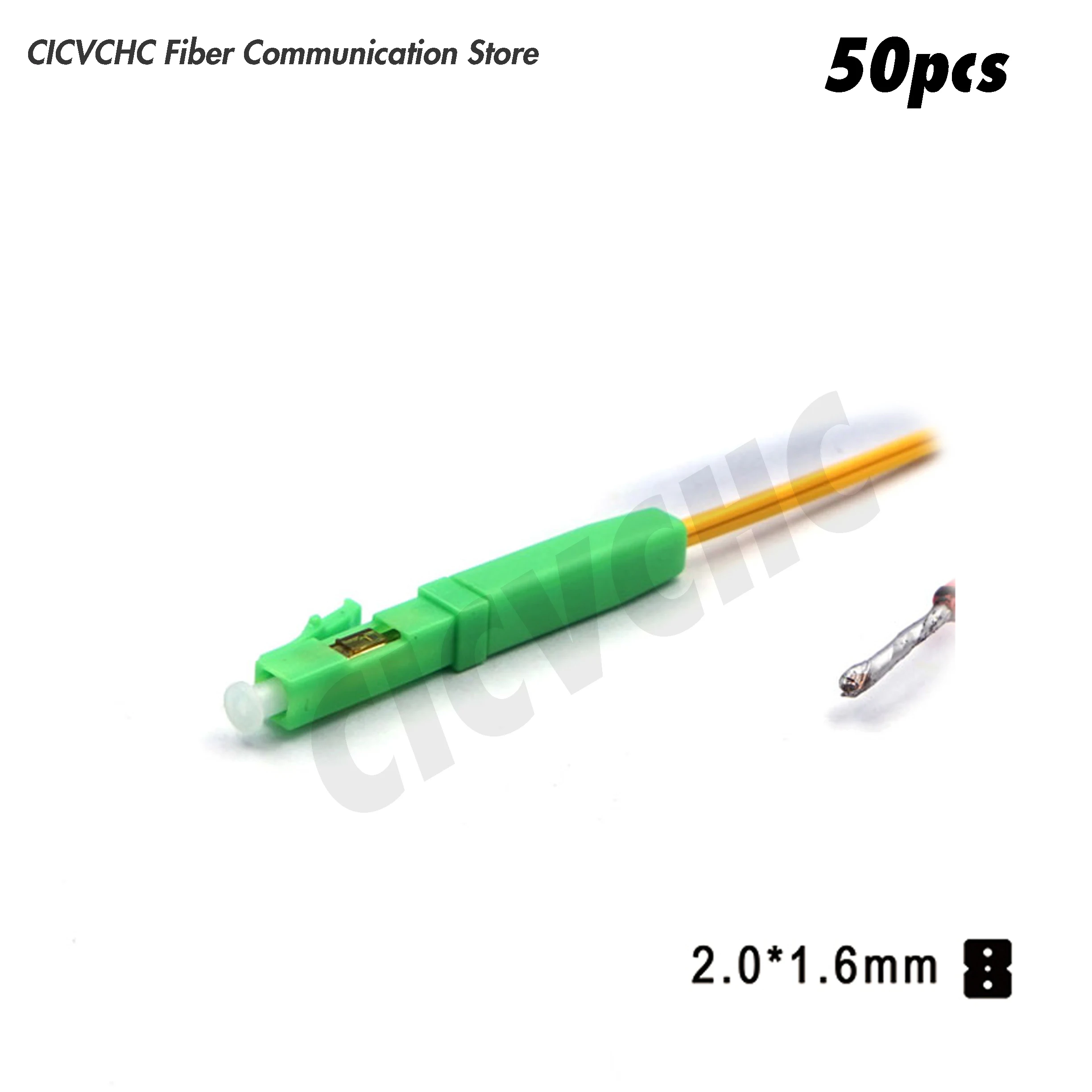 50pcs or 5pcs LC/APC Field Installation Connector Fast Connector for 2.0x1.6mm Optical Power Composite Cable