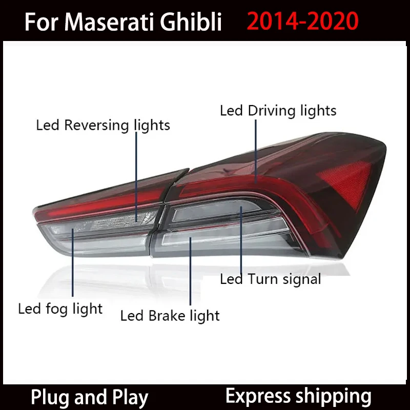 Стайлинг автомобиля для Maserati Ghibli, задний фонарь 2014-2022, обновление, задние задние фонари в сборе, DRL, указатель поворота, автомобильные аксессуары (art.: 3920cefafe025) - 3920cefafe025
