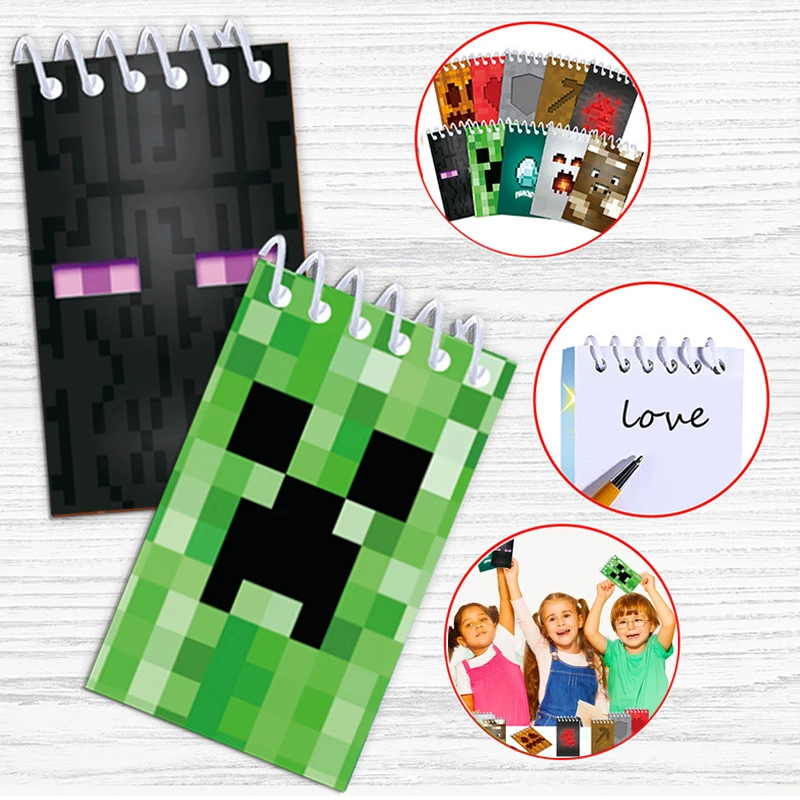 10 шт. блокнот Minecraft аниме мини портативный карманный дневник заметка школьный