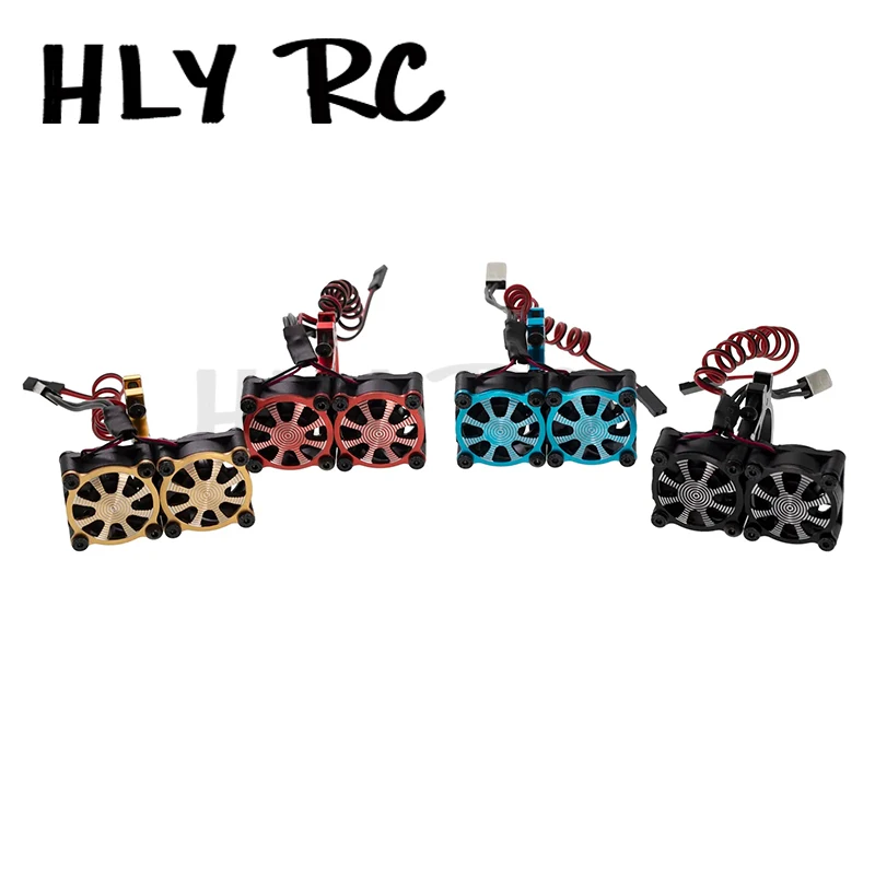 

540 550 3650 3660 Motor Heatsink Cooling Fan with Thermal Sensor for 1/8 1/10 RC Car Axial SCX10 TRX4 Tamiya