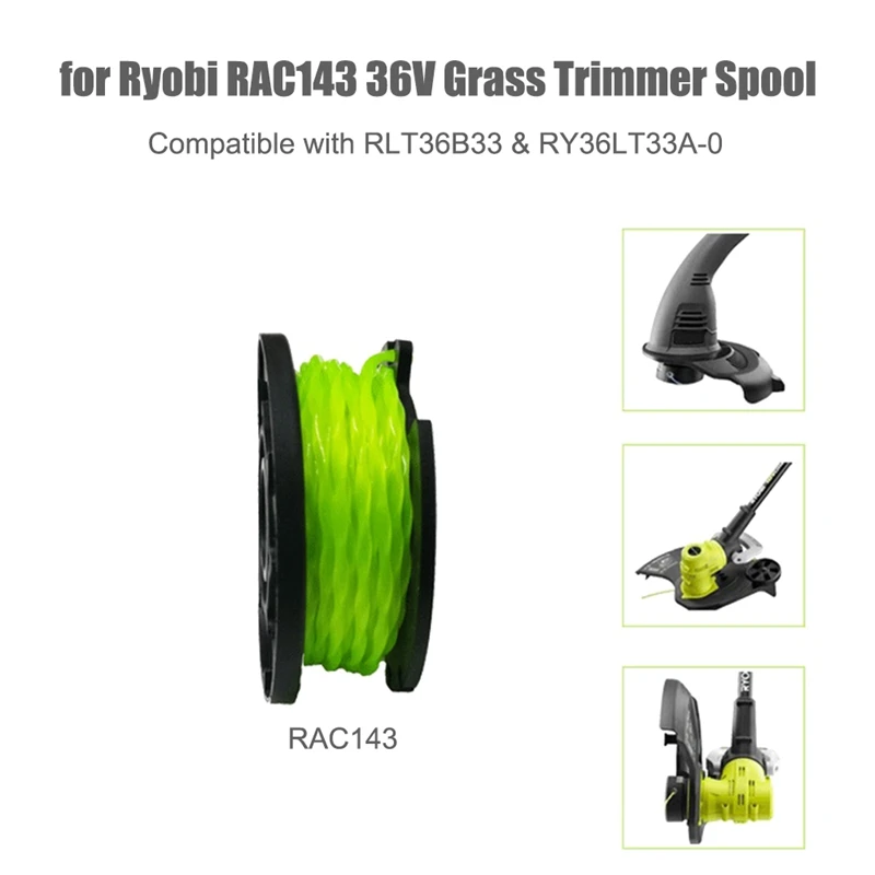 

3 шт., сменные шпули для триммера Ryobi RAC143 36 В