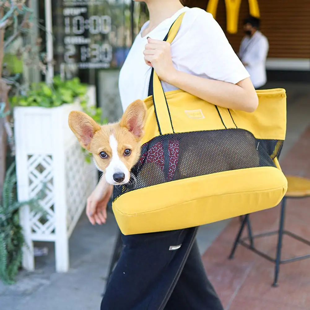 

Portable Pet Puppy Outdoor Travel Dog Shoulder Bag Mesh Single Comfort Sling Handbag Tote Pouch Foldable Breathable wholesale