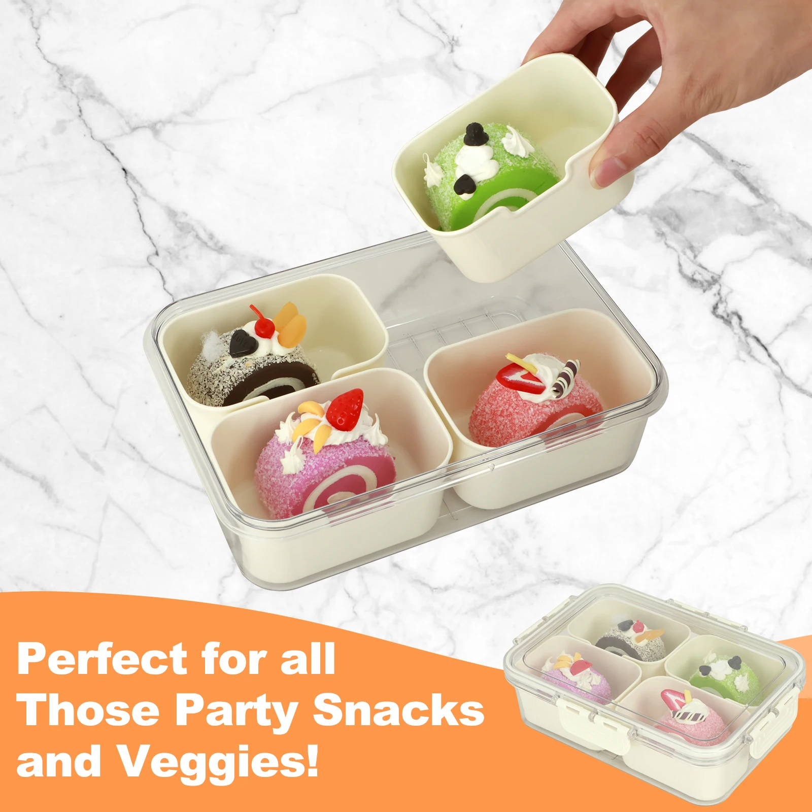 Органайзер кухонный прозрачный с крышкой 4/8/6/9 ячеек