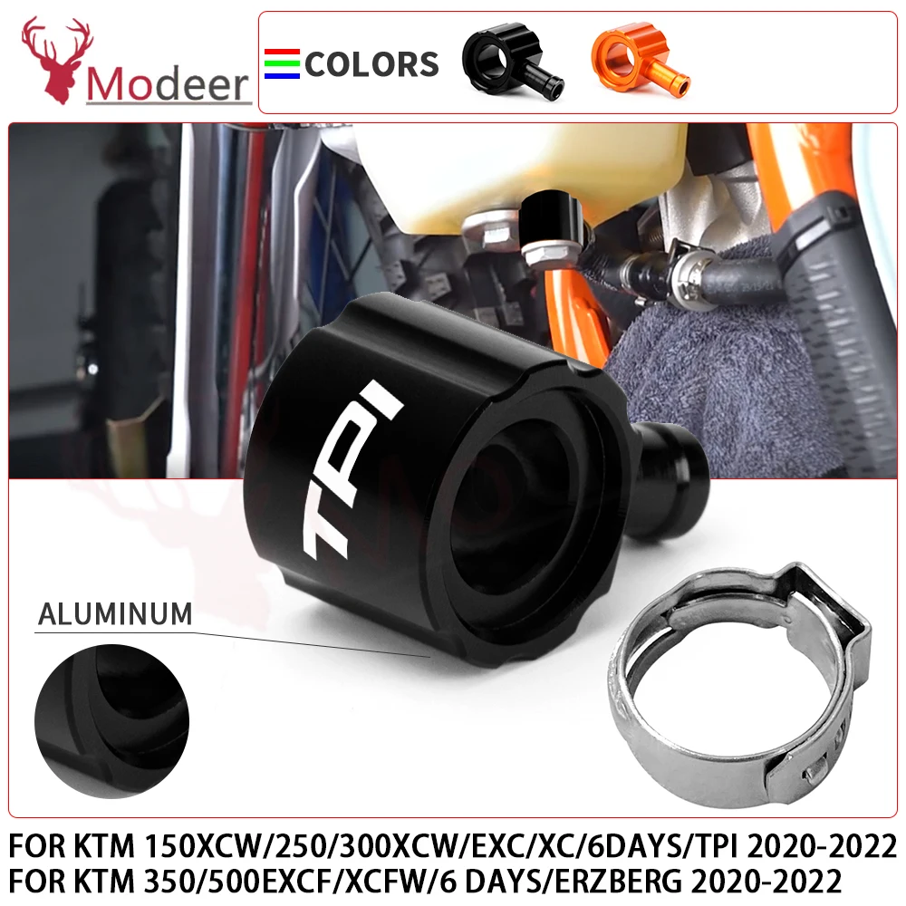 

For KTM EXC XCW TPi Sixdays 250 300 2020-2022 EXC XCW TPI 150 Motorcycle Orange Black Fuel Tank Connector Parts