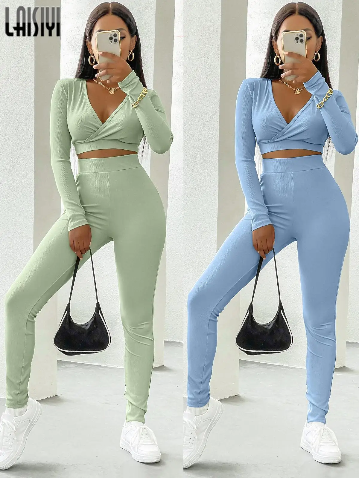 

Women's Sets 2 Piece Sport Outfits Long Sleeve Tops Slim Set Pants Sweatsuits Women Matching Sets Summer Going Out Tracksuits