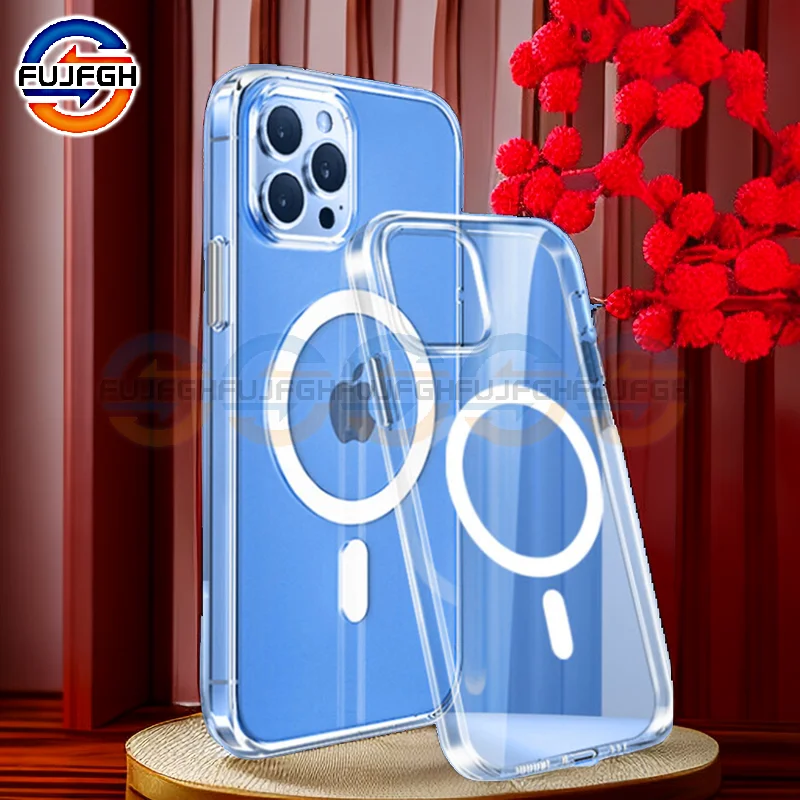 Оригинальный прозрачный Магнитный чехол для зарядки Magsafe для iPhone 15 14 13 12 11 Pro Max Mini Xs XR 7 8 Plus SE2, акриловый чехол Оригинальный прозрачный Магнитный чехол для зарядки Magsafe для iPhone 15 14 13 12 11 Pro Max Mini Xs XR 7 8 Plus SE2, акриловый чехол