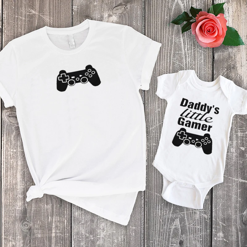 

Daddy's Little Gamer Shirt Fashion Family Clothing Big Sister Matching Outfits Letter Fashion Sets Baby Girl Clothes 2022