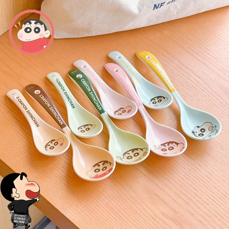 Милая Детская керамическая ложка Crayon Shin-chan с мультяшным рисунком высокая