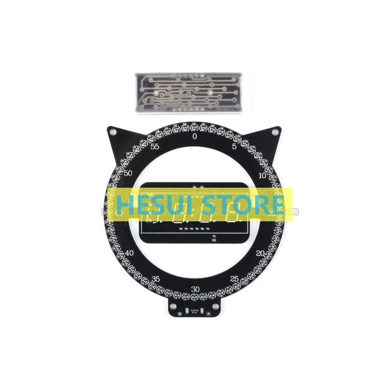 Комплект электронных часов с котенком световой контроль температуры креативный