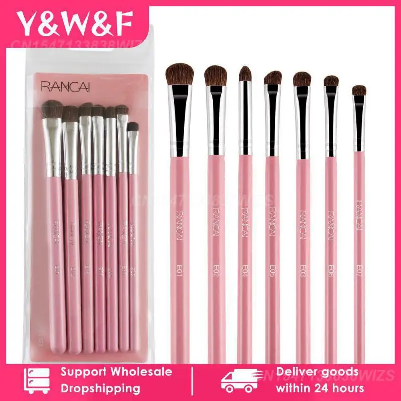 1~10PCS RANCAIEyeShadow Brushes Set Natural Horse Pony Hair Cosmetics Blending Smudge Shader Makeup Brushes Beauty Cosmetics Kit