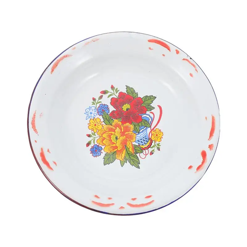 

Enamel Snack Plate Chinese Style Food Serving Plate Food Tray Tableware